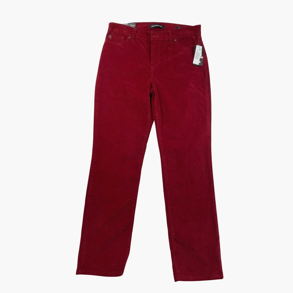 Bandolino Mandie Straight Leg Corduroy Jeans Mahogany Red‎ Size 10 NWT